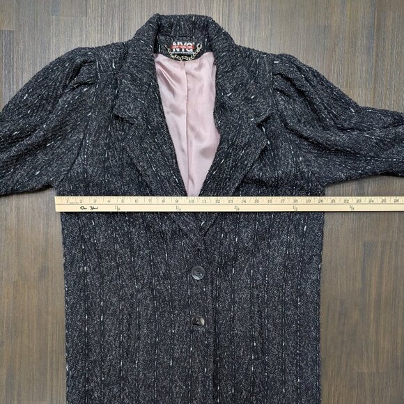 New York Girl | NYG | Vintage 1980's Speckled Wool Double Breasted Pea Coat - Picture 3 of 8